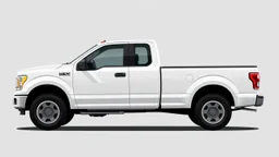 side of a generic pickup truck(white, crew cab), digital illustration