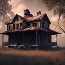 ntervention, abandoned house, realistic photography, unreal engine render, 16k, uhd,