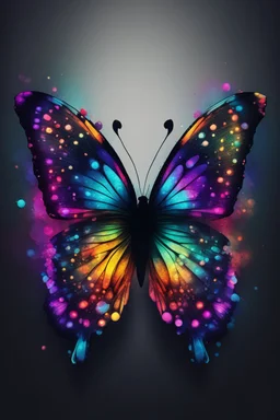 Visual representation of butterfly colourful darkness high definition deep