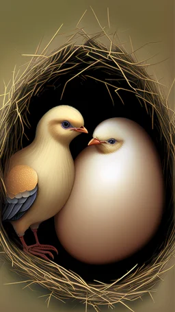 three eggs hatch in the nest of the bird and its mother