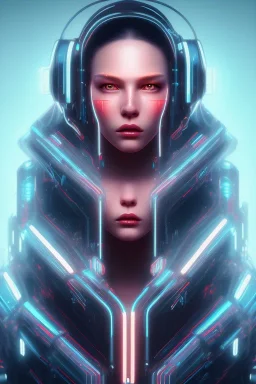 cyberpunk, head, women, portrai, tron