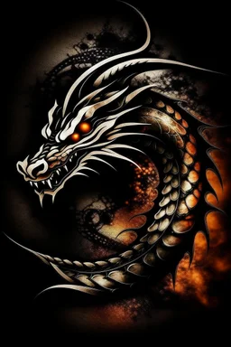 dragon ink logo, leather background