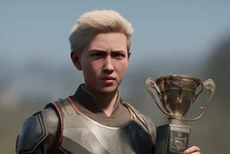 creative trophy look like boy 3d character
