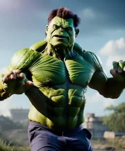 Hulk toddler, full body, dramatic lighting, hyper realistic