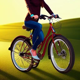 young woman riding a bike