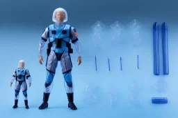 Vaquform Plastic Clear shell toy, packaging, G.I. Joe doll, mike pence space force uniform, blue cloth