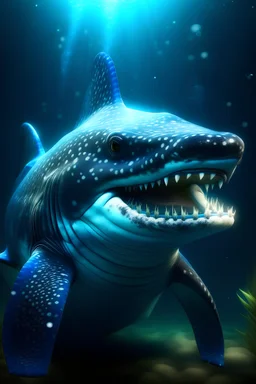 un tiburón ballena con músculos en las manos haciendo pesas, fumando un cigarrillo, con una personalidad atractiva en una atmósfera iluminada