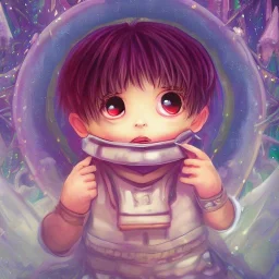 super sweet and mega cute male human toddler, super sweet and mega cute epic human fantasy king, crystal clear ice, majestic, ominous, art background, intricate, masterpiece, expert, insanely detailed, 4k resolution, retroanime style, cute big circular reflective eyes, cinematic smooth, intricate detail , soft smooth lighting, vivid dramatic colors, painted Rena