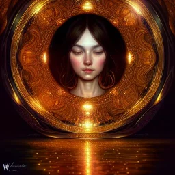 magic portal, glistening oiled shiny, intricate, Exquisite details and textures, highly detailed, digital painting by WLOP, Artgerm, Rembrandt, Gustav Klimt 8k