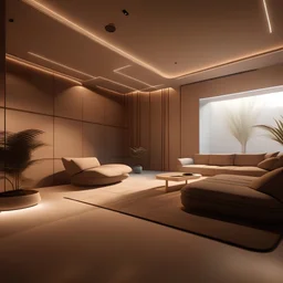 A space dedicated to relaxation in a high-tech environment. Minimal furniture, leaving more room for VR or AR experiences. Sand gardens with robotic maintenance. Soft, adaptable lighting that mimics natural transitions of the day.