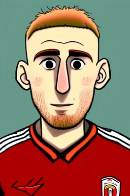 Oliver McBurney Footballer r cartoon 2d