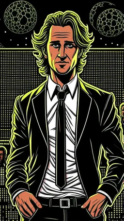 Diego Forlan Football soccer player posing black old suite. Dark detective comic. Book cover detective mistery sin city 1990.