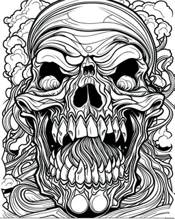 create a 2d black outline, "scary psycho monster death killer deformation on face and psycho smile coloring book for adults", coloring page, low details design, black contour, coloring page design, coloring page for adults,horror background, black contour and white space beetween contour, same contour,sketch style, horror style, creepy style, minimalist, halloween background,simple