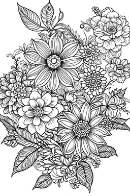 outline art for mandala flowers full pages white background, sketch style, only use outline, clean line art no shadows and clear and well outlined