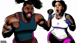 T-bone who is in his own basement working out is yelling at dumb ass black lady who's smashing her phone