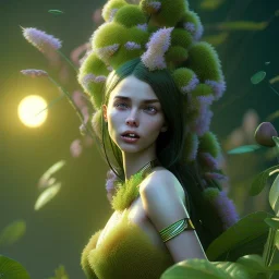 plant girl, fantasy art, octane render, redshift render,ambient lighting, god rays