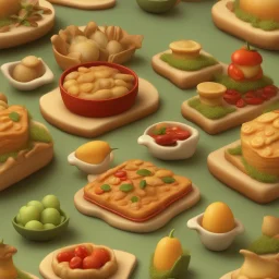 fantasy savoury food land. illustration 3d style. HD