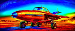 A national geographic award winning photograph of a military fighter jet station wagon wasp hybrid designed by volkswagen only one vehicle per image painted metallic orange traveling at a high rate of speed, jet intake off of front center of vehicle and jet exhaust out the rear with bright blue flame