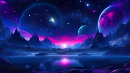 4k realistic Fantasy world galaxy, space, ethereal space, cosmos, water, panorama. Palace , Background: An otherworldly planet, bathed in the cold glow of distant stars. The landscape is desolate and dark, with jagged mountain peaks rising from the frozen ground. The sky is filled with swirling alien constellations, adding an air of mystery and intrigue. Old castle of london, detailed , enhanced, cinematic, 4k,by van gogh
