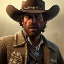 rugged cowboy sherif face hat and sherif star.intricate detail,.Style,by red dead redemption by andrea bonelli,by Jean Baptiste Monge.