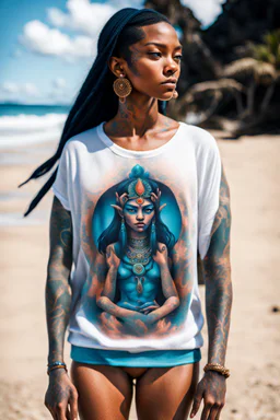 Tatooed avatar priestess beach sweat