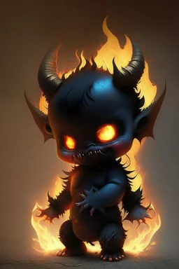 Baby cute Shadow fiend with fire