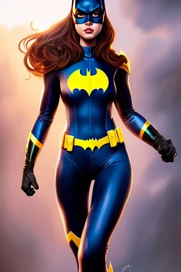 hyper realist, hyper detailed, stunningly beautiful Batgirl, athletic realistic body, by greg rutkowski, magali villeneuve, artgerm, wlop, rossdraws, concept art, digital painting