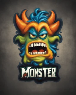 funny "monster" professional team logo, jersey front