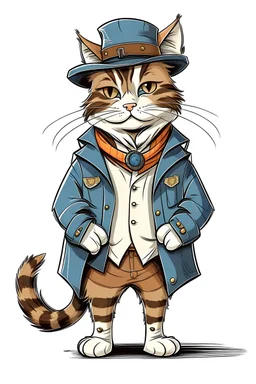 Personaje de un gato con vestimenta gaucha argentina en primer plano
