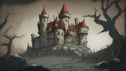 Vampire castle, comic style