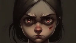 Evil staring girl