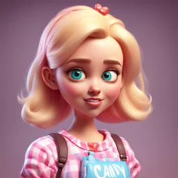 candy girl teenager, stylized 3d. pixar, blonde