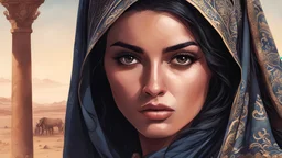 Portrait of a arab woman, Alkohol ink, intricate details, professional ominous concept art, by artgerm and greg rutkowski, an intricate, elegant, highly detailed digital painting, concept art, smooth, sharp focus, illustration, in the style of simon stalenhag, wayne barlowe, and igor kieryluk., Watercolor, trending on artstation, sharp focus, studio photo, intricate details, highly detailed, by greg rutkowski