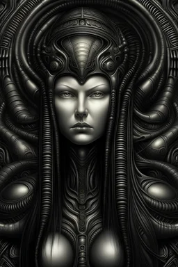 Dark Woman in black dress H. R. Giger