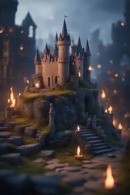 The castle's stone, can't quell the fire As whispers weave, the ghostly choir [Outro] The crown falls down, in twilight's bower 'Tis silent now, the final hour,bokeh like f/0.8, tilt-shift lens 8k, high detail, smooth render, down-light, unreal engine, prize winning