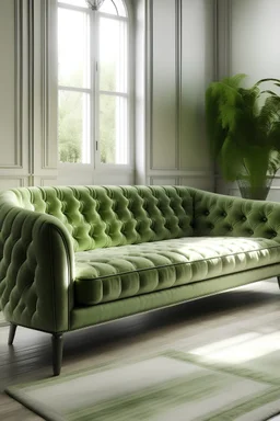 Interior design sofa wabisabi style with a soft green tone