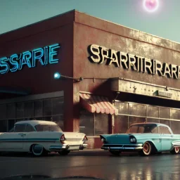 Ultra Realistic retro sci-fi afire Supermarket parking scene, 1960 year, many running people. blonde woman, sweet scarlet Johansson face, perfect iris, glow eyes, face makeup, tight latex coat; many panic people, Retro sci-fi style, soft color, highly detailed, unreal engine 5, ray tracing, RTX, lumen lighting, ultra detail, volumetric lighting, 3d, finely drawn, high definition, high resolution.