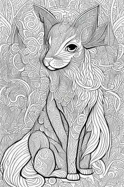 coloring book page of a magical animall