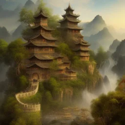 01 - nature, old chinese landscape, Heaven and Earth emerge from darkness