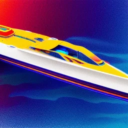 fullbody Drawing of 'sketch of SUperBoat',intricate detail,andrea bonelli,Kilian Eng,Ohrai,evan lee,Aleksandr Sidelnikov,KyuYong Eom,three quarters frontal aerial view,toned colors,16k