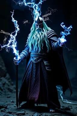 Action figure of Saruman as an electric necromancer