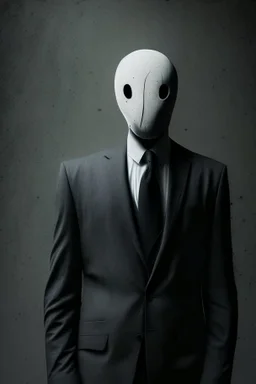 a scary figure wearing a suit and tie with no face