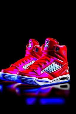 A red Jordan nfl sneaker, basketball superior