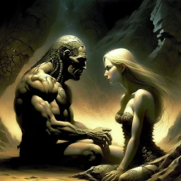 Fractal art man and a beautifull woman