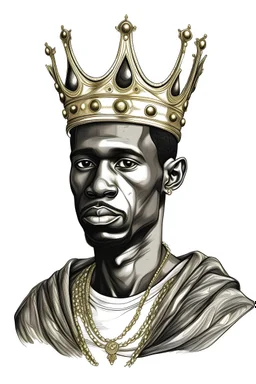Drawing Of A Black Man Wearing A Crown