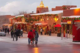 christmas scene in Santa Fe, New Mexico