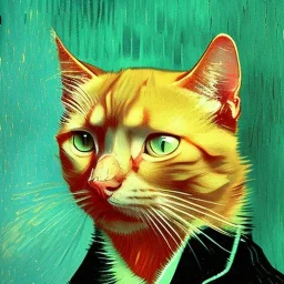 Portrait of a cat by Van Gogh