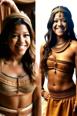 25 year old actress Gina Rodriguez fully transformed into an indian version of herself in a choli