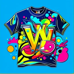 ve style with vibrant pop colors for a t-shirt design.