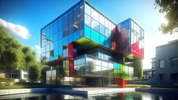 Deconstructivism in architecture seeks to break with structural rigidity, allowing water to flow freely, creating a play of colors and materials that stands out with natural lighting and complements the environment.